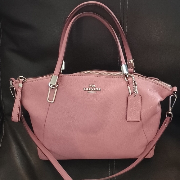 Coach Pebble Leather Kelsey Mauve Satchel - Picture 1 of 14